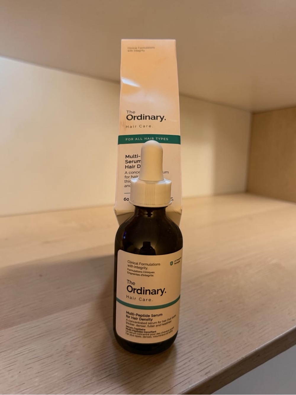 The Ordinary Hair Care Multi-Peptide Serum — White and Green Label